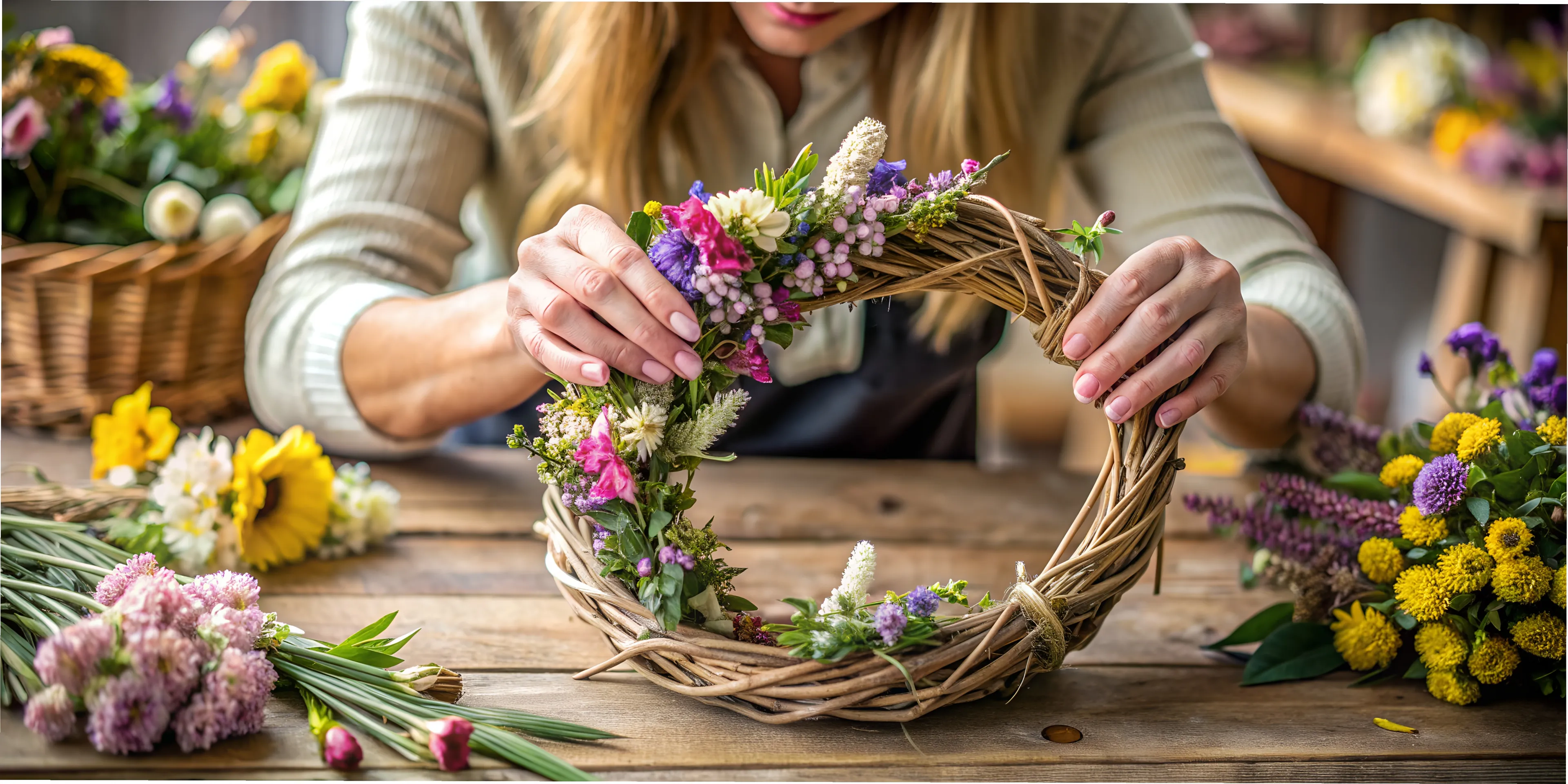 Atelier piquage de fleurs